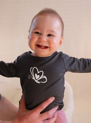 Merino Baby Top - Butterfly Print - BBM6