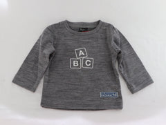 Merino Baby Top - Blocks Print - MBT4